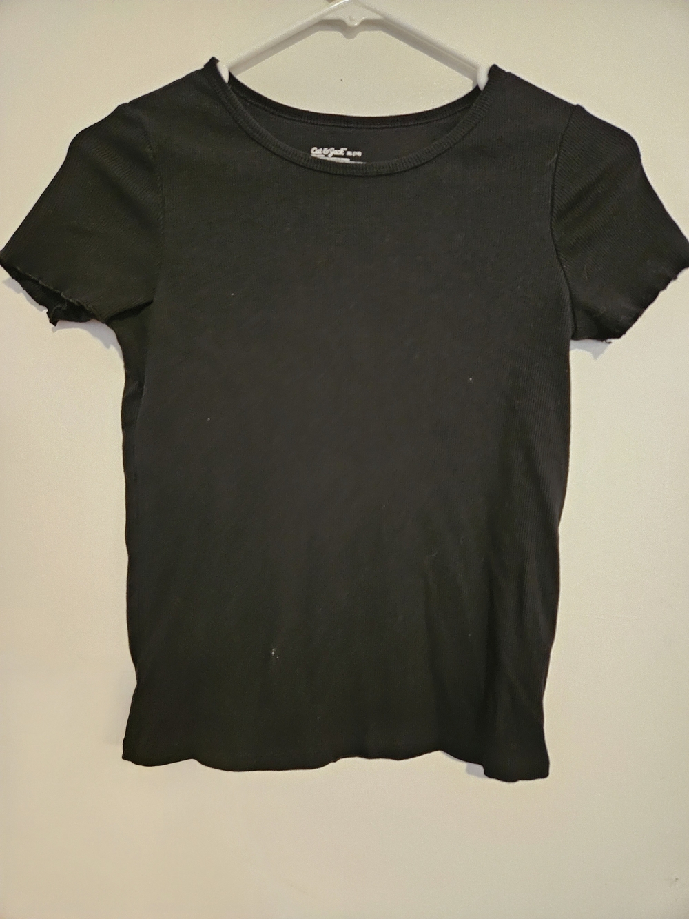 Cat & Jack Black Short Sleeve Ribbed Tee